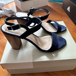 BP Lula-Lea Navy Suede Block Heels